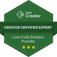 Zoho Creator Certified Expert - Low-Code Solution Provider badge
